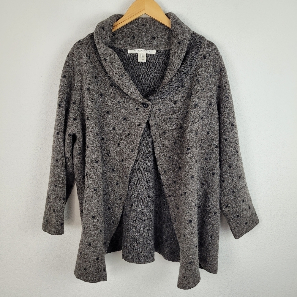 Max Studio wool poka dot cardigan sweater - Picture 7 of 10